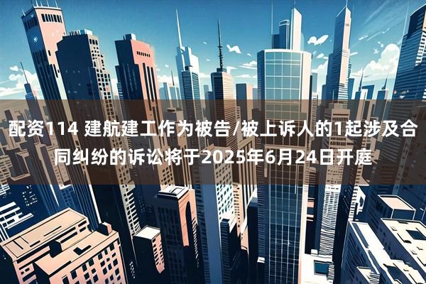 配资114 建航建工作为被告/被上诉人的1起涉及合同纠纷的诉讼将于2025年6月24日开庭