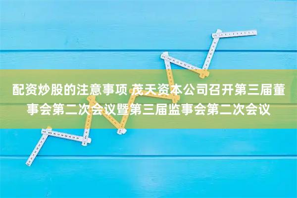配资炒股的注意事项 茂天资本公司召开第三届董事会第二次会议暨第三届监事会第二次会议